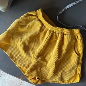 Wild Fable Women's High-Rise Corduroy Pull On Shorts Mustard Golden Yellow